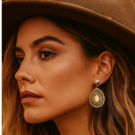Clip oorbellen bohemian stones
