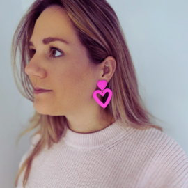 Clip oorbellen Pink Heart