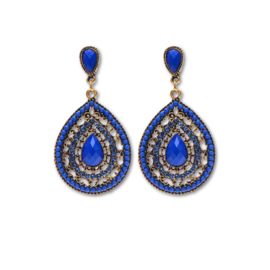 Statement Oorbellen Bohemian Stones Blauw