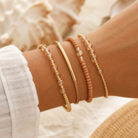 Ibiza armbandenset met kralen & details
