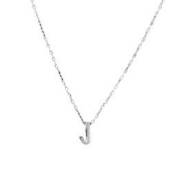 Zilveren Ketting Letter J