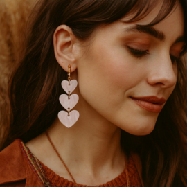 Clip oorbellen pink hearts