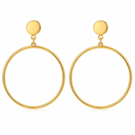 Clip oorbellen Big Circle goudkleurig