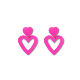 Clip oorbellen Pink Heart