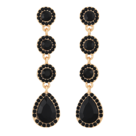 Clipoorbellen met zwarte stenen
