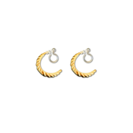 Clip oorbellen c-vormige met ribbels