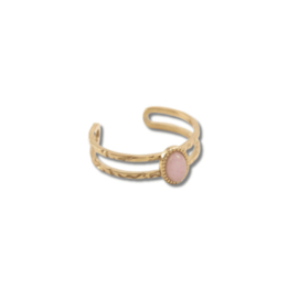 Gouden Ring Boho Pink Stone Verstelbaar