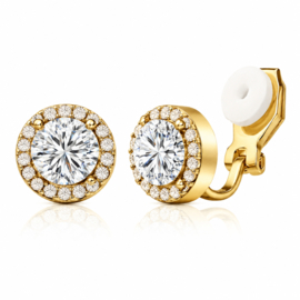 Clip oorbellen kristal sparkle rond