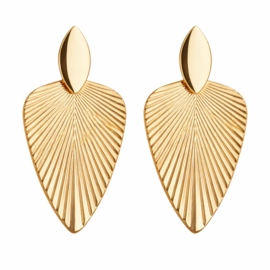 Goudkleurige Clip Oorbellen Blad