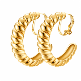 Clip oorbellen ribbels