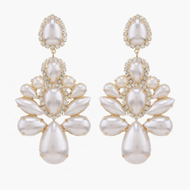 Clipoorbellen Parels & Strass Statement