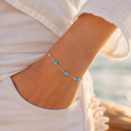Armband Steentjes Combo Blauw