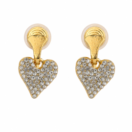 Clip Oorbellen Hartjes met Strass – Elegant & Speels