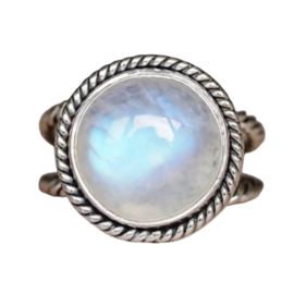 Ring Gemstone Wit XL Zilver 925