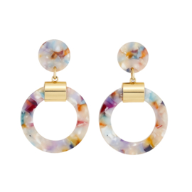 Boho Oorbellen Multicolor Roze Round