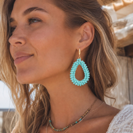 Statement Oorbellen Blauwe Kraaltjes