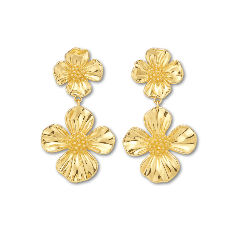Clip oorbellen met bloemen