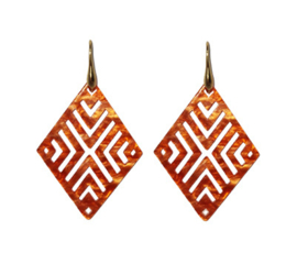 Statement oorbellen box naturel