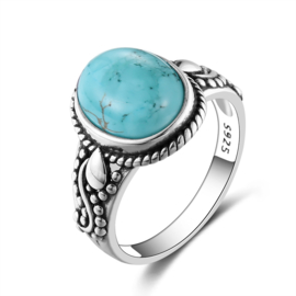 Ring Gemstone Turquoise Zilver 925