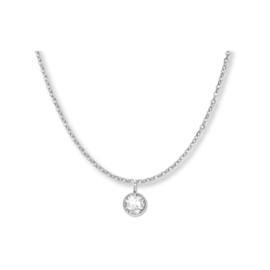 Geboortesteen Ketting Zilver April Diamant