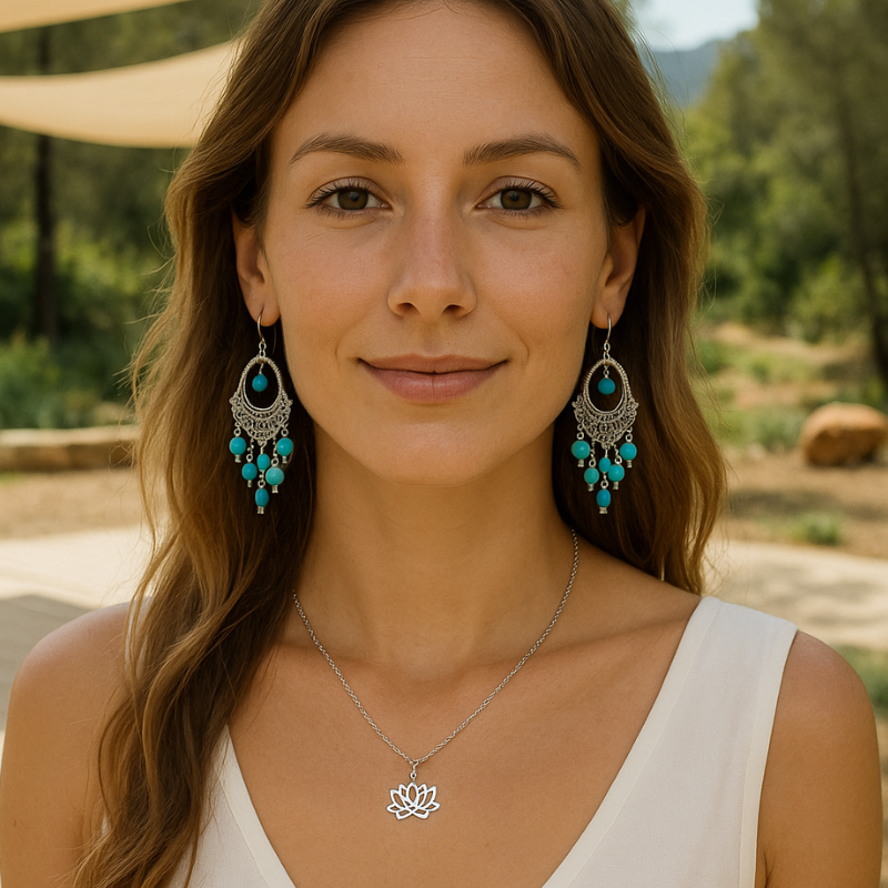 Boho Oorbellen Blauwe Kraaltjes