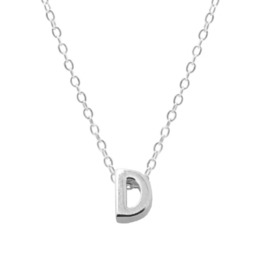 Zilveren Ketting  Letter D