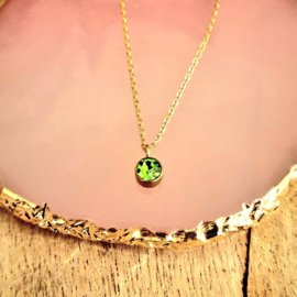 Geboortesteen Ketting Goud Augustus Peridot