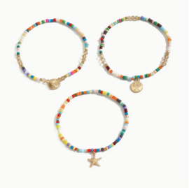 Boho Enkelbandenset met Goudkleurige Bedels