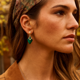 Clip oorbellen dangle stone