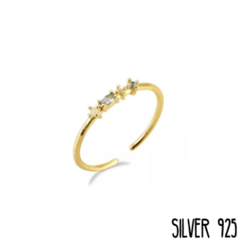 Gouden Ring 4 Steentjes Gold Plated