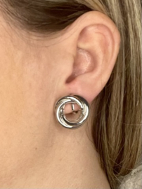 Zilveren Clip oorbellen Circle