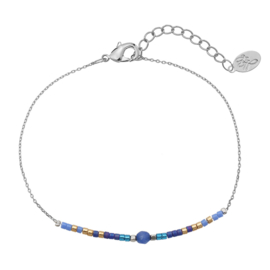 Armband Beads en Stone Blauw