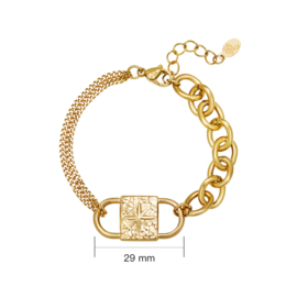 Gouden Schakel Armband Chunky Lock