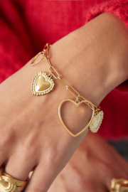 Zilverkleurige Armband met Hartjes
