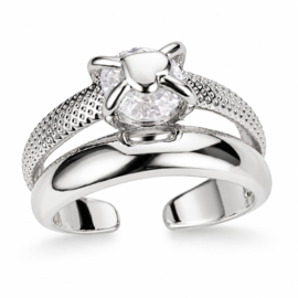 Verstelbare ring Double Sparkle
