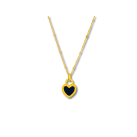 Gouden Ketting  Dots Hearts Black and White