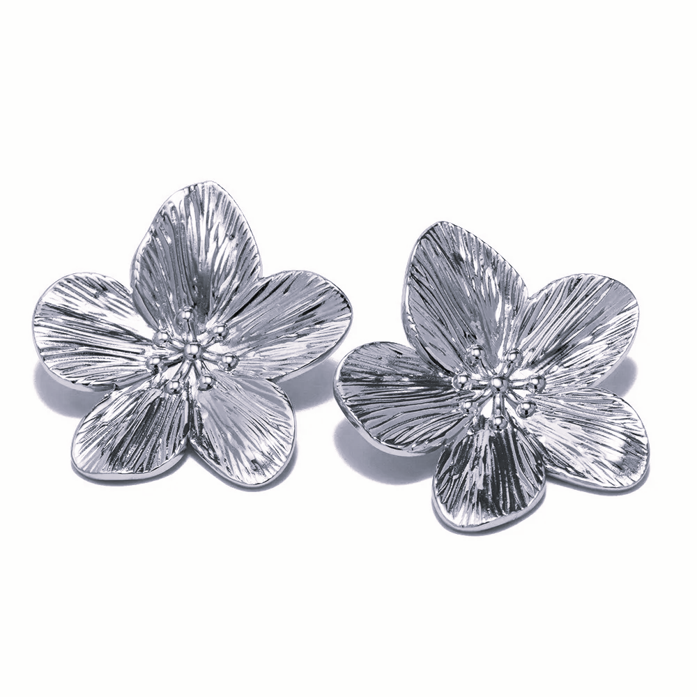 Bloem clip oorbellen