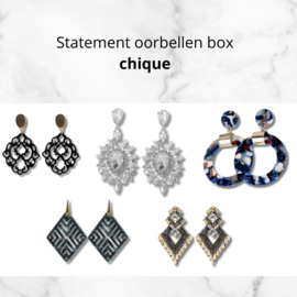 Statement oorbellen box chique