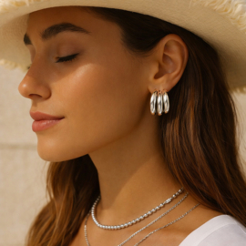 Clip oorbellen triple bar