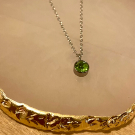 Geboortesteen Ketting Zilver Augustus Peridot