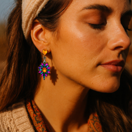 Statement Oorbellen Crystal Paars