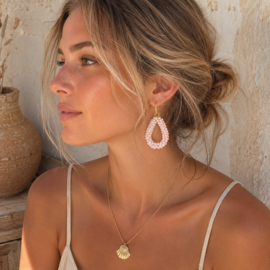 Statement Oorbellen Baroc Oud Roze