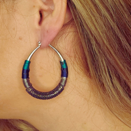 Statement Oorbellen Sparkling Beads Blauw