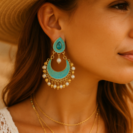 Oorbellen Bohemian Gypsy Blue