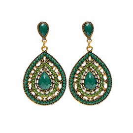 Statement Oorbellen Bohemian Stones Groen