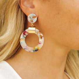 Boho Oorbellen Multicolor Roze Round