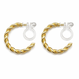 Clip oorbellen gedraaid, 2,5cm