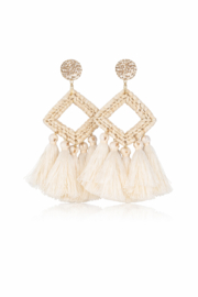 Clipoorbellen met raffia ruit & franjes – boho stijl