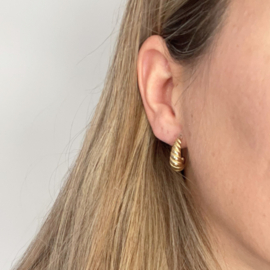 Clip oorbellen c-vormige met ribbels