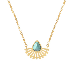 Gouden Ketting met bedel Etnic Green